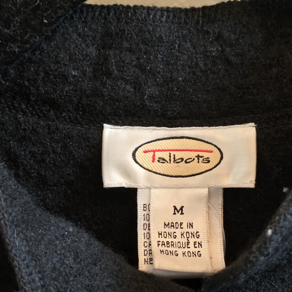 Talbots Vintage Cardigan Button Front with Red/Green Floral Embroidery, Sz M - Picture 7 of 8